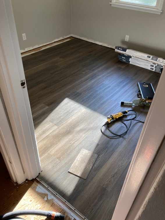 Vinyl Plank Flooring Progress Back Bedroom2